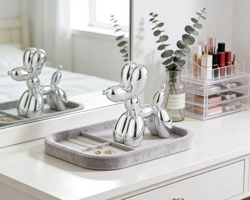 4 Inch Shiny Silver Balloon Dog Sculpture - Image 5