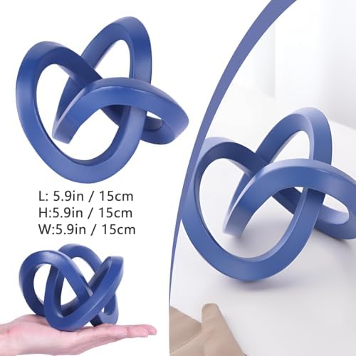 Navy Blue Knot Decor for Coffee Table Book,Chain Link Decor for Bookshelf Entry Table TV Stand,Knot Sculpture for Home Living Room,Accent Decoracions para sala,adornos para sala Modernos - Image 3