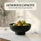 OAKOA Black Decorative Bowl for Home Decor - Black Fruit Bowl Decorative - Image 5