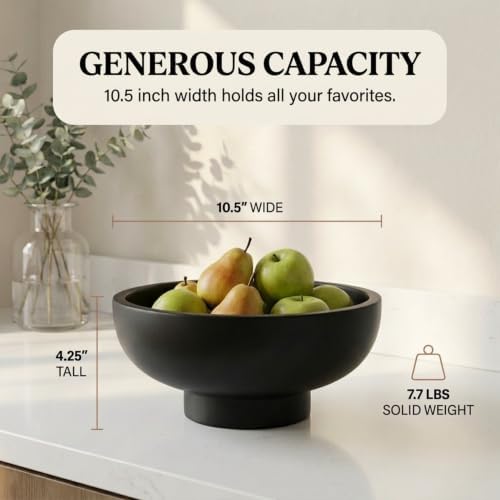 OAKOA Black Decorative Bowl for Home Decor - Black Fruit Bowl Decorative - Image 5