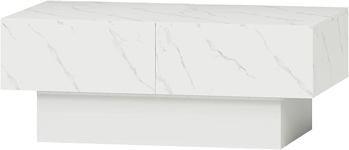 HedoAjim White Marble LED Coffee Table - Image 7