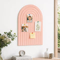 Large Arched Felt Bulletin Board, Sized 36" x 24" for Office & Wall Decor – 6 Customizable Adhesive Tiles with Pins are Perfect to Display Your Photos (Pink-A) by Unknown