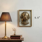 Newinhome Animal Heads Wall Decor (Includes Metal Frame) Resin Animals Sculptures Dog Head Wall Hanging Decoration Gold vintage Wall Sculpture for Living Room Bedroom Office(Dachshund) - Image 3