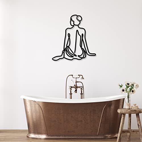 Photect 3 Pcs Metal Wall Art Minimalist Woman Line Decor, Classic, Black - Image 6