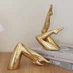 Golden Legs Sculpture Resin Statues Living Room Home Decor Bent Leg - Image 4