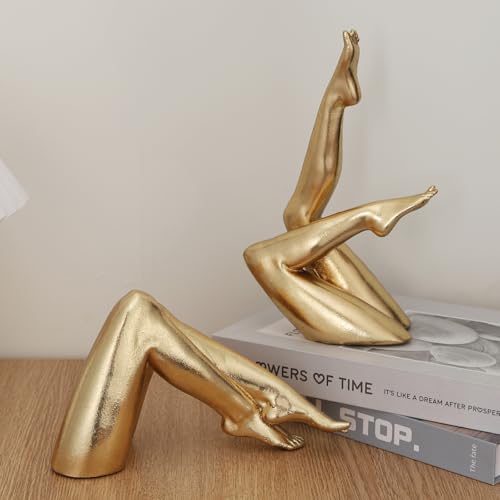 Golden Legs Sculpture Resin Statues Living Room Home Decor Bent Leg - Image 4