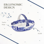 Spode Blue Italian Porcelain Handled Basket with Chip-Resistant Glaze - 6 Inch Decorative Serving Dish for Holiday Gift Giving, Hostess Presentation, Seasonal Table Accents - Image 7