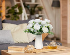 RECUTMS 2PCS Faux Peonies in Ceramics Vase Artificial Flowers - Image 4