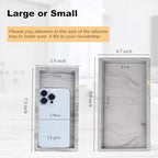 Silicone Bathroom Vanity Tray Dish Soap Holder Sink Organizer, Marble Grey - Image 5