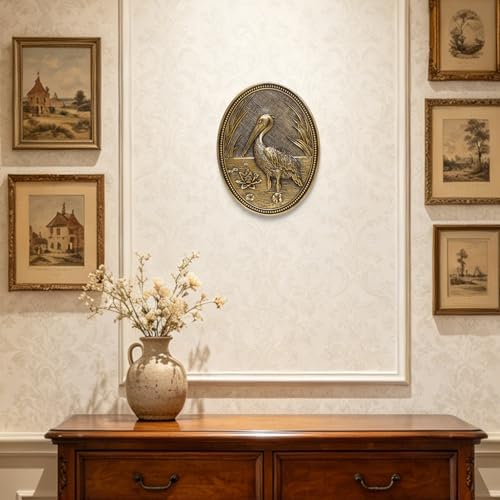 Vintage Pelican Wall Sculpture,Antique Wall Decor,Retro Art Birds Sculpture - Image 6