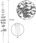 ABAJI 24 PCS Eucalyptus Stems Plastic Vivid Leaf Decorations Artificial Leaves Fake Faux Greenery Plant for Home Office House Table Desk Decor Wedding or Party Vase Forever Live - Image 2