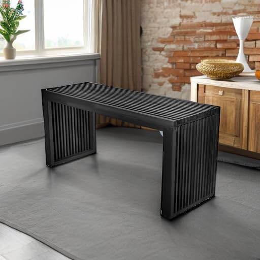 APRTAT Bamboo Dining Bench, 35 inch Farmhouse Decor Indoor Kitchen Table Bench - Image 6