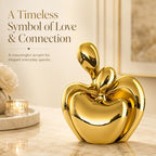 XMGZQ Hugging Couple Statue Ceramic Lover Figurine Home Decor is a Romantic Gift for Her on Wedding Anniversary and Valentines, TV Stand Decoration Knick Knacks for Shelves (Gold, 7in) - Image 5