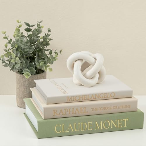Sage Green Faux Book Box Set of 3 - Linen Decorative Books for Shelves, Fake Books for Decoration with Secret Compartment, Cottagecore Aesthetic Room Decor (Green-Beige-White) by DesigntheQuietwithFveuc