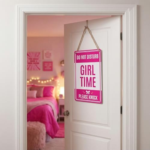 Do Not Disturb Sign, Pink Room Decor for Teen Girls, 8 x 12 Inch - Image 6