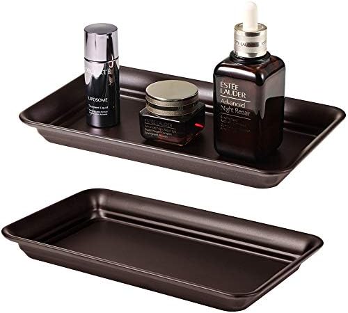 SheeChung Metal Vanity Tray, Bathroom Counter Storage Tray, Bronze 2 Pack - Image 2