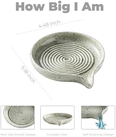 Zoeeker Self-Draining Soap Dish, Ceramic Bar Soap Holder with Drainage - Image 2