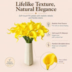Mandy's 20pcs Pure Yellow Calla Lily Artificial Flowers - Image 2