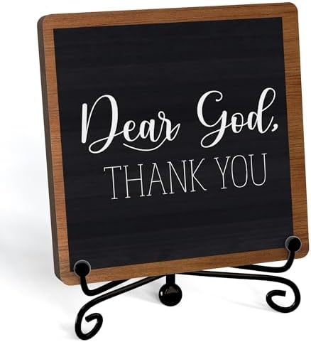Modern Farmhouse Decor, Home Decor For Living Room, Boho Chic Aesthetic Shelf Decorations, Christian Dear God Sign, Farm House Entryway Tv Stand Fireplace Coffee Table Decoration (02) by JUSITAKEET