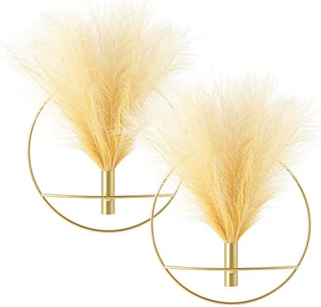 Pretty Jolly Boho Pampas Wall Decor Gold Metal Wall-Mounted Art by PrettyJolly