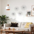 Shimeyao 4 Pcs Silver Starburst Wall Decor, Metal 3D Spike Wall Art Set - Image 3