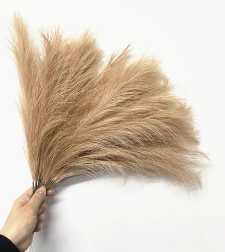 Fake Pampas Grass - Khaki 30 Pcs, Artificial Boho Small Reeds Stems 17 Inch - Image 2
