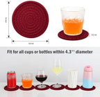 ABenkle 8 Pcs Drink Coasters with Holder, Cotton Woven Absorbent Coasters for Drinks, Minimalist Home Decor Coaster Set for Wooden Tabletop Protection Table, 4.3 inches - Image 2