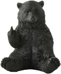 Black Bear Middle Finger Figurine, Hilarious Funny Resin Bear Statue by JFSM+INC.