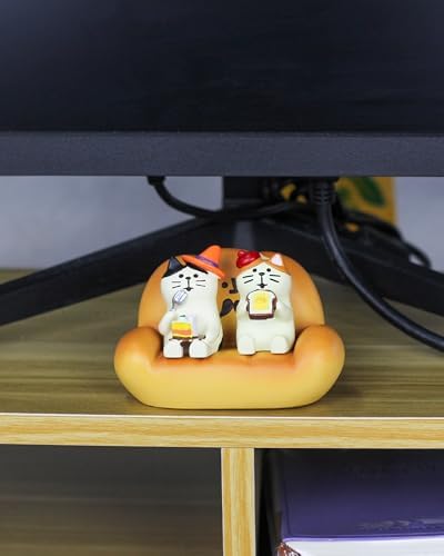 Mevodeata 2Pcs Cute Mini Cat Figurine with Bread Sofa - Image 3
