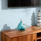 Hand-blown glass conch sculpture, modern green sea glass art decorative conch statue, coastal decor shell sculpture, suitable for living room TV cabinets, offices, shelf decorations and ornaments. - Image 5