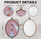 Vintage Whimsical Pink Goose Art, Cottage Core Oval Wall Decor, Waterproof - Image 2
