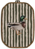 dvhdajed Vintage Mallard Duck Wall Art Decor, Duck Nursery Decor,Vintage Ducks Framed Canvas Art, Olive Farmhouse Ducks Octagon Wall Hanging Decoration for Bedroom Living Room Bathroom, 10.2x7 Inch by dvhdajed