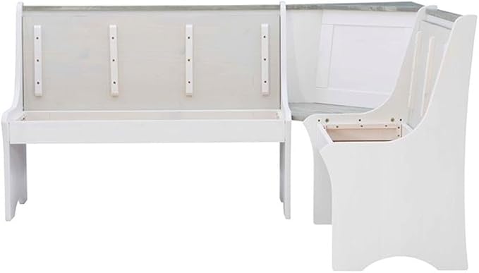 Riverbay Furniture Coastal Wood Corner Dining Nook - Image 5