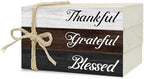 Decorative Books For Home Decor, Wood Book Stack For Table Decor, Thankful Grateful Blessed Decoration Books For Living Room Bookshelf Office, Thanksgiving Farmhouse Stacked Books Decoration (L76) by Ycyfckdr