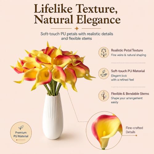 Mandy's 20pcs Sunset Calla Lily Artificial Flowers - Image 2