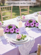 BLOSMON Flower Balls Wedding Rose Centerpieces: 10 Pcs Lilac Fake Flowers Lilac Kissing Balls Decor Lilac Artificial Floral Arrangements Flower Bouquet of Roses Home Party Table DIY Decorations - Image 3