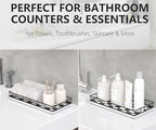 Toilet Paper Basket Organizer, Oak Wood Toilet Tank Tray with Metal Frame - Image 4