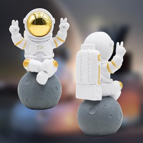 Oooct Astronaut Statue Decor, Resin Spaceman Figurine Decorations, Cute Mini Space Figure Ornament, Abstract Aesthetic Decorative Sculpture for Home Office Desk Shelf Tabletop - 4.2 Inch - Image 5