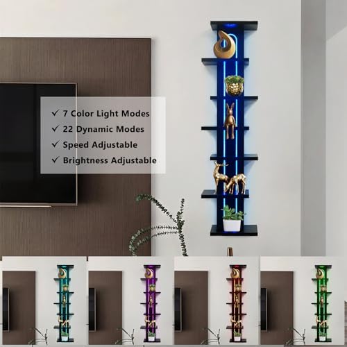 Homaterial 7-Tier Floating Wall Shelves with Lights - Image 4