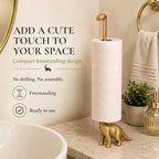 WallCharmers Gold Dino Paper Towel Holder & Metal Toilet Paper Holder Stand - Image 4