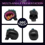 Resin Geode Skull Figurine Statue with Baby Dragon. Gifts for Skull Lovers - Image 2