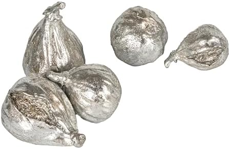 Creative Co-Op Decorative Resin Figs, Silver Finish, Set of 5 by Unknown
