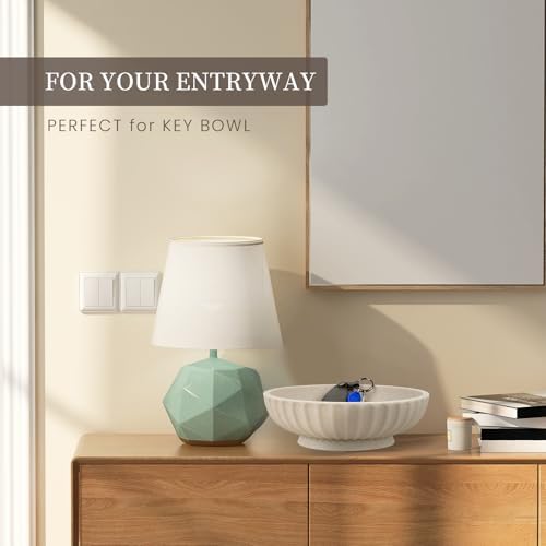 Deobath Large Decorative Bowl - Fruit Bowl for Kitchen Counter - Modern Decorative Bowl for Home Decor,Key Bowl for Entryway Table - Artificial Stone Beige - Image 6