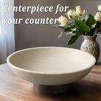 LIN CHUAN Modern Resin Pedestal Bowl – Large Fruit Bowl for Kitchen Counter, Catch All Bowl for Entryway Table, Stylish Key Bowl & Dining Centerpiece, Brown - Image 5
