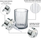 CERBIOR Bathroom Accessories Set, 4 PCS Glass Bathroom Set,Silver Grey - Image 2