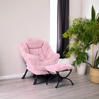 MBOOYOME Lazy Chair with Folding Ottoman, Modern Accent Lounge Armchair with - Image 6
