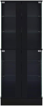 Pemberly Row Wood Curio Cabinet, 63.75" H x 24" W x 14.25" D, MDF and Glass - Image 9