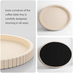 Yalikop Oval Concrete Decorative Tray for Coffee Table Decoration 15" Modern Cream White Table Centerpieces Decorative Ottoman Tray for Serve Home Decoration Accent Bandejas Decorativas Gift - Image 3