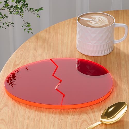 Acrylic Coaster Decorative Plates,Office Desk Accessories, Clear Dinosaur Egg Shape Coffee Cup Decor, Perfect for Tabletop Protection and Display. by Leadiy