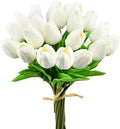 Mandy's 20pcs Artificial Pure White Tulips by Mandys